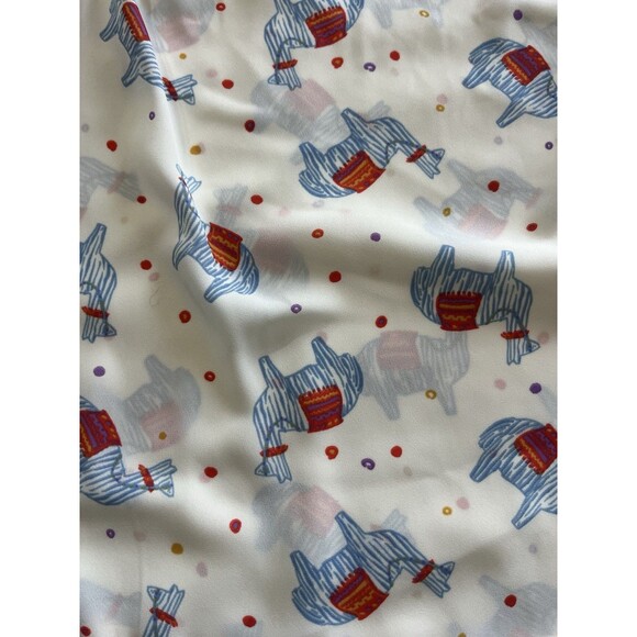 ModCloth Sleeveless Top XS Llama Alpaca Print Red Trim Keyhole Blouse - Picture 4 of 6